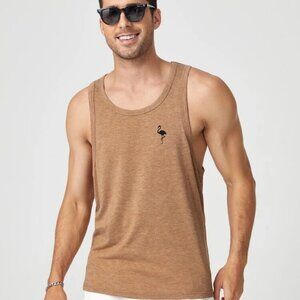 Mod agents men tank top with flamenco prints brown color size L